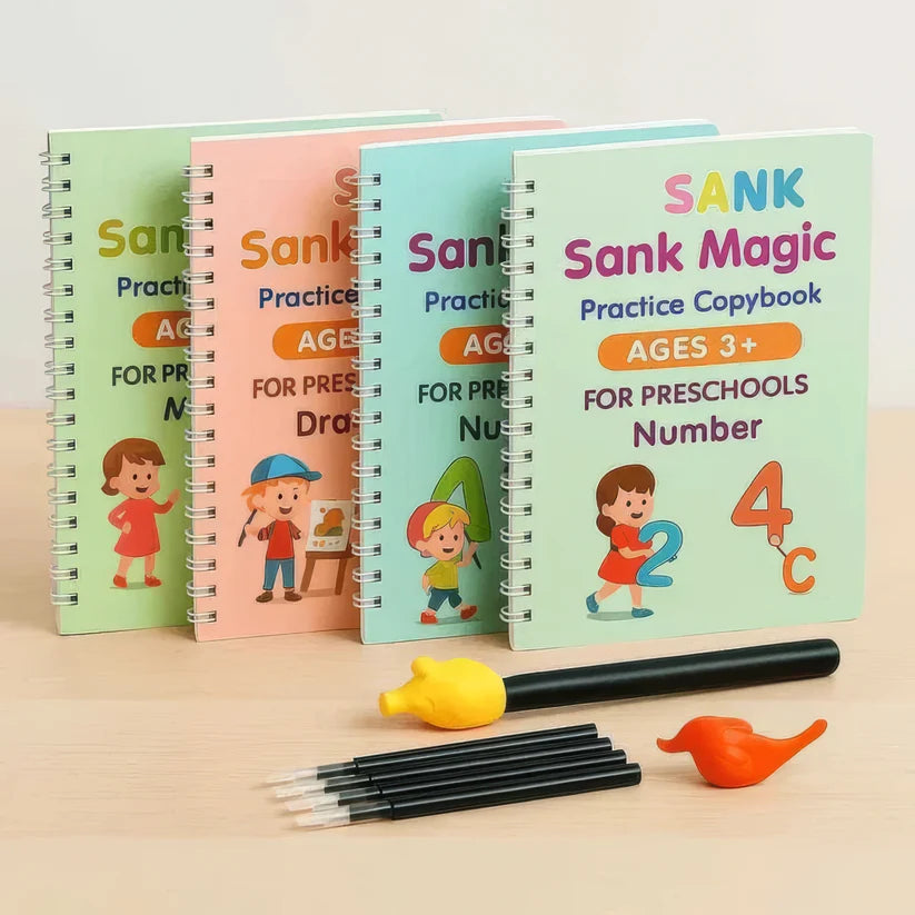 Magic Practice Copybook (4 BOOKS,1 PEN,1 GRIP,10 REFILL) – 50% OFF Today!