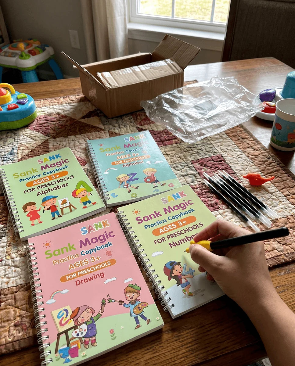 Magic Practice Copybook (4 BOOKS,1 PEN,1 GRIP,10 REFILL) – 50% OFF Today!